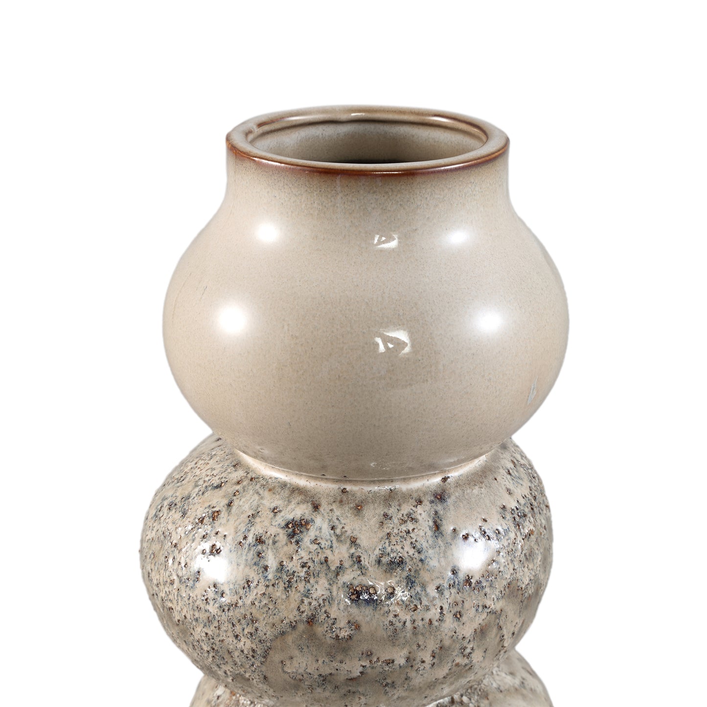 Concetta Crème Keramische Pot Rond Bol Ruw Set van 6 Stuks L - 6 Sets 26x15x15 cm