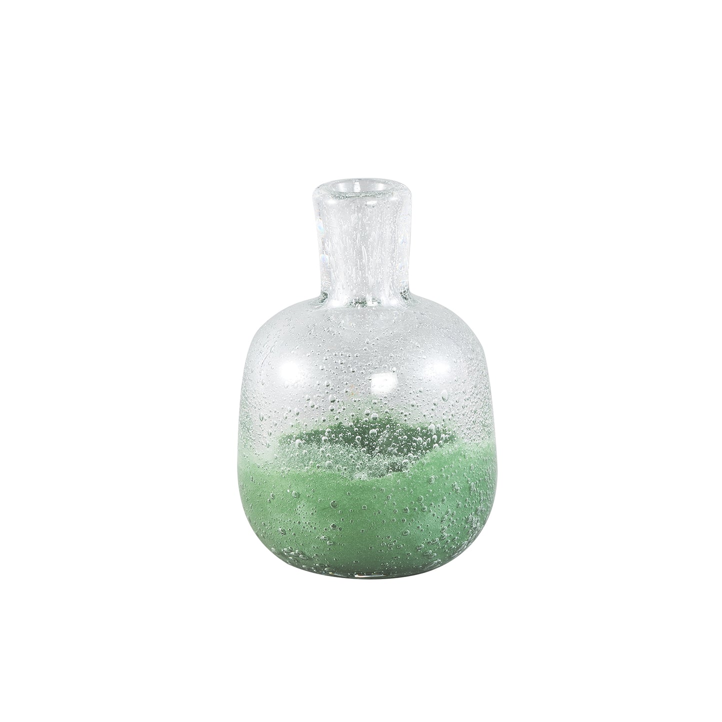 Enrikas Groene Glazen Bol Vaas Set van 6 Stuks - 6 Sets 13x9x9 cm