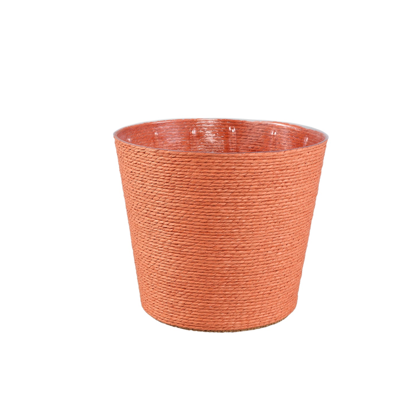 Dimitris Oranje Papieren Mand Pot Rond M Set van 12 Stuks - 12 Sets 15x18x18 cm