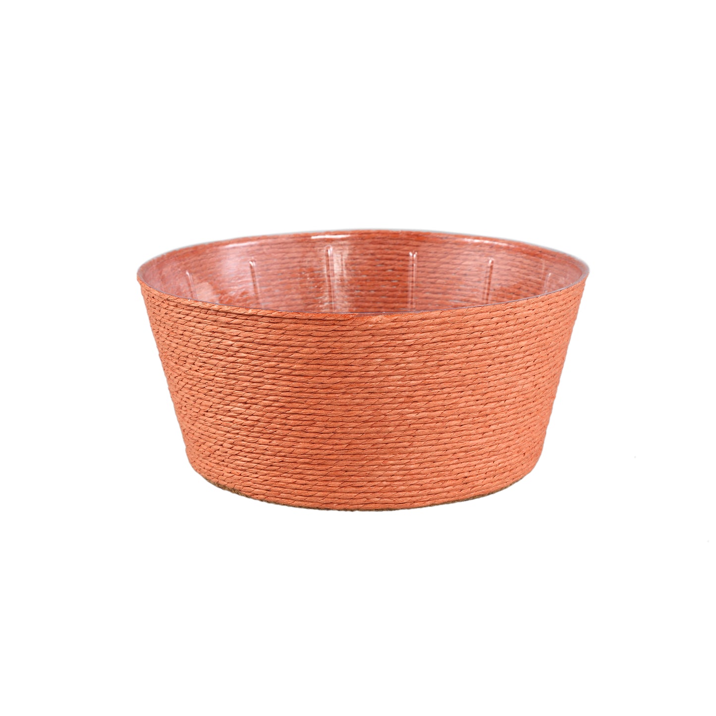 Dimitris Oranje Papieren Mand Pot Rond Laag M - Set van 12 10x21x21 cm