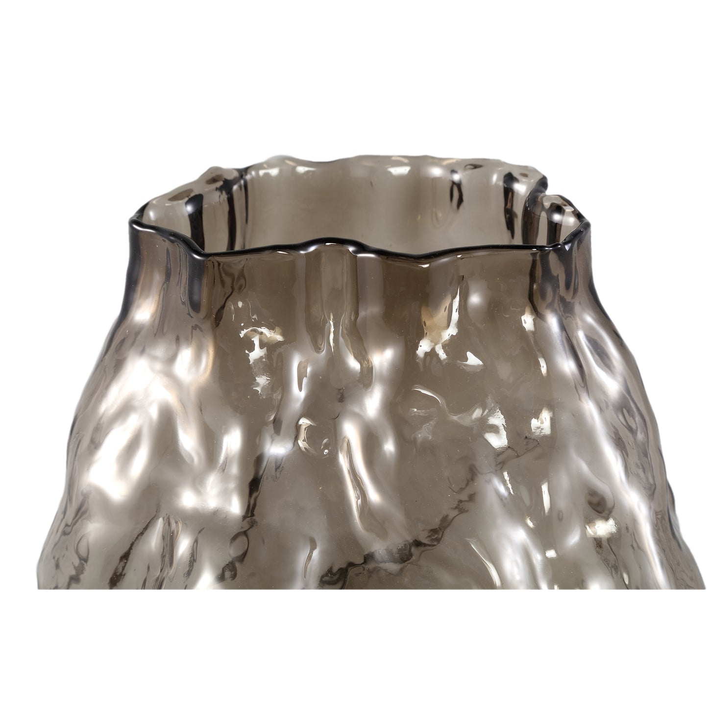 Narin Bruine Glazen Vaas Onregelmatige Vorm L 31.5x24x24 cm