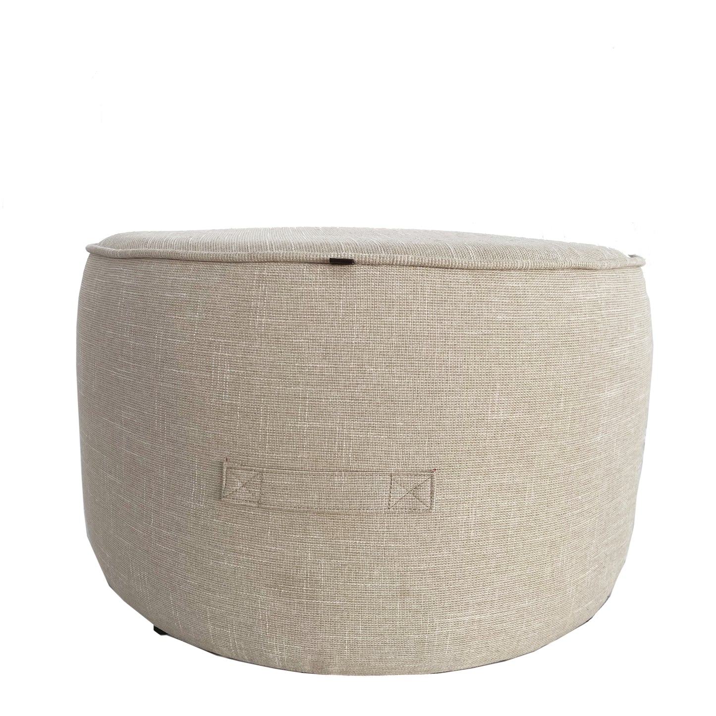 Max Beige Outdoor Pouf Round Large