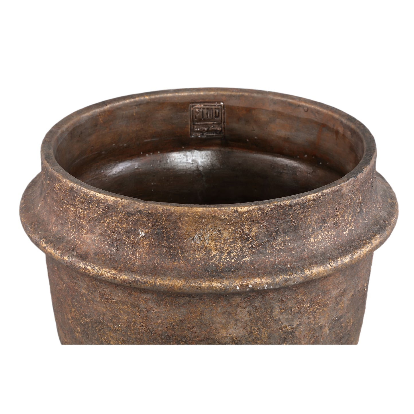 Christenee Grey Half Brown Cement Ronde Pot Groot S 30x30x30 cm