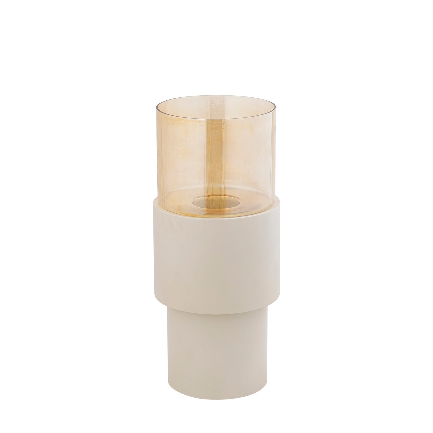 Soon Crème Ijzeren Vloer Stormglas Glans S 75x33x33 cm