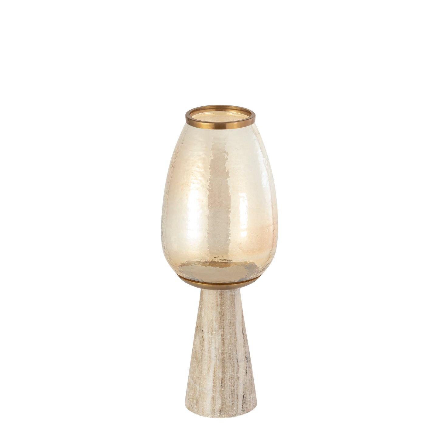 Berdand Beige Windlicht Glas Kegel S 59x22x22 cm