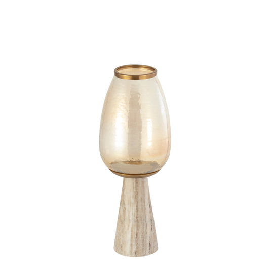 Berdand Beige Windlicht Glas Kegel S 59x22x22 cm