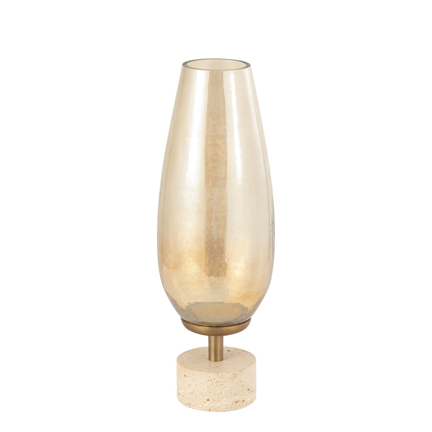 Sajeth Messing Lustre Glas Windlicht Op Voet L 57x17.5x17.5 cm
