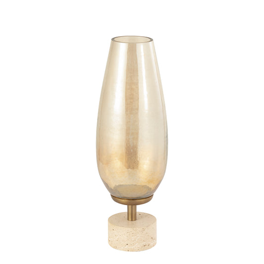 Sajeth Messing Lustre Glas Windlicht Op Voet L 57x17.5x17.5 cm