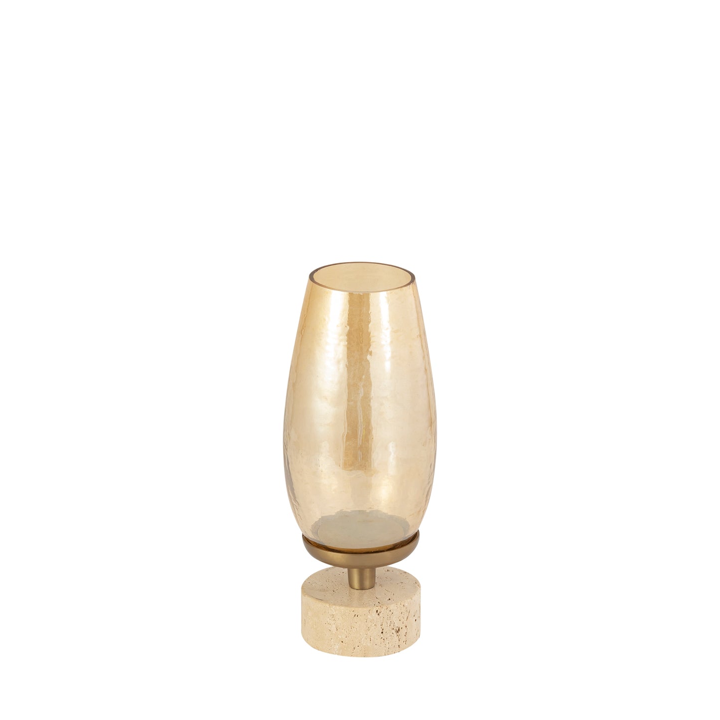 Sajeth Messing Windlicht Met Glas Op Voet S 33x12.5x13 cm