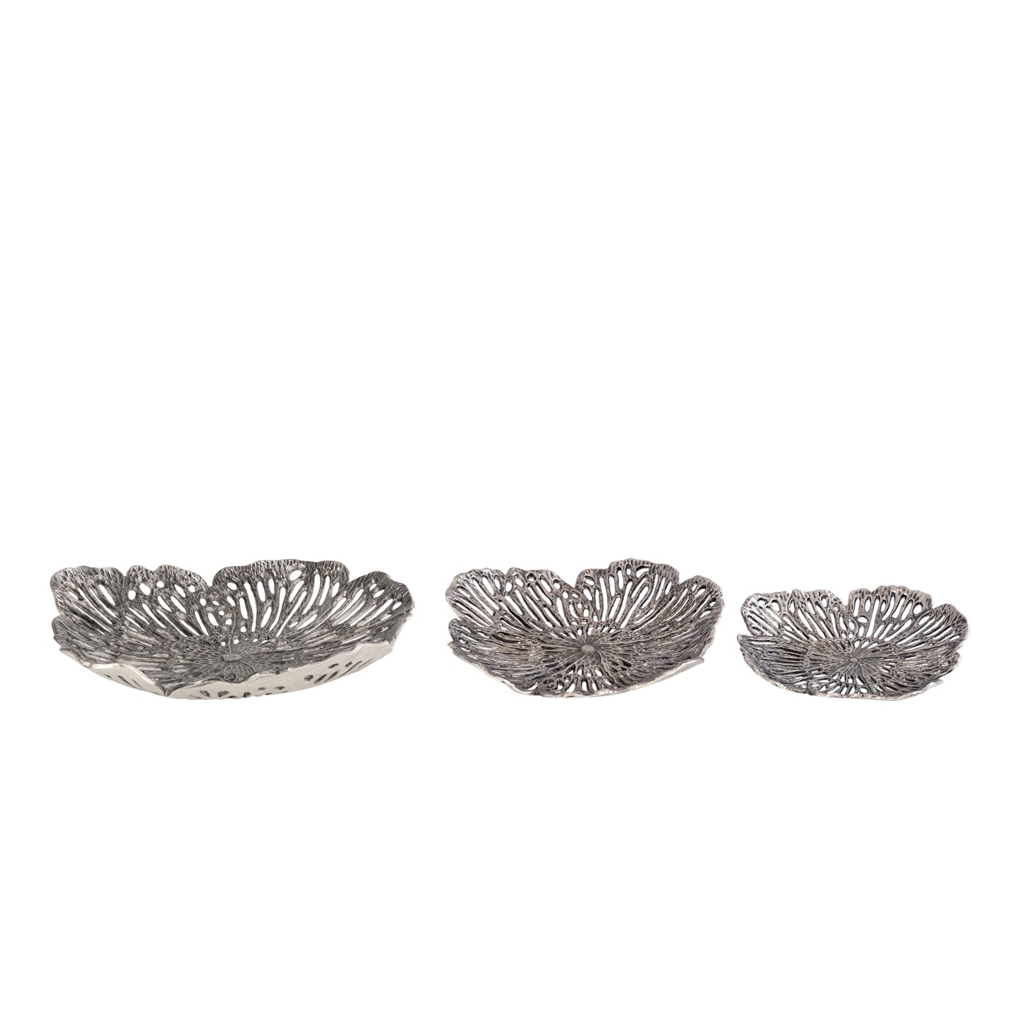 Ryhann Nickel Casted Alu Flower Wall Deco Bowl S