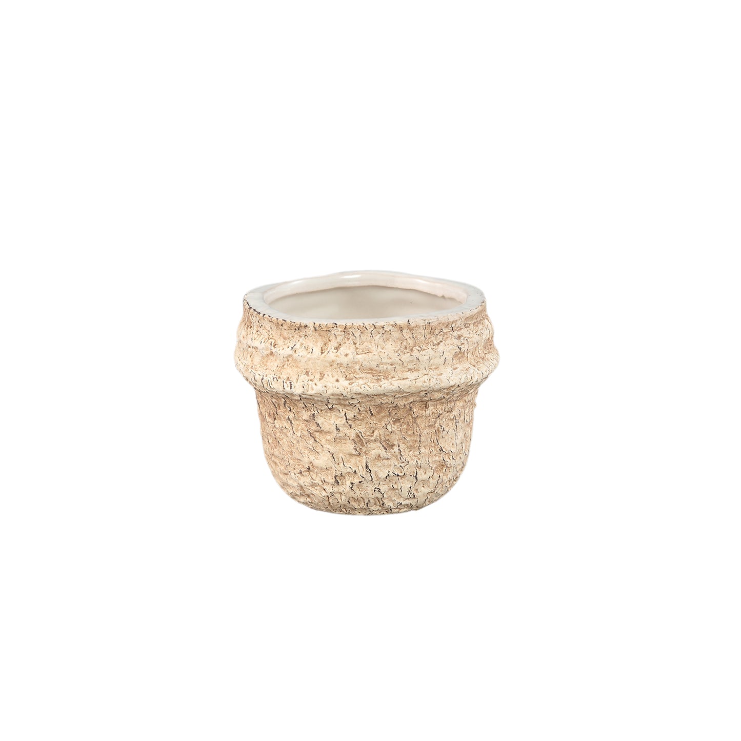 Mauvi Natuurlijke Keramische Pot Golvende Rand Rond XS Set van 12 - 12 Sets 7.5x8.5x8.5 cm