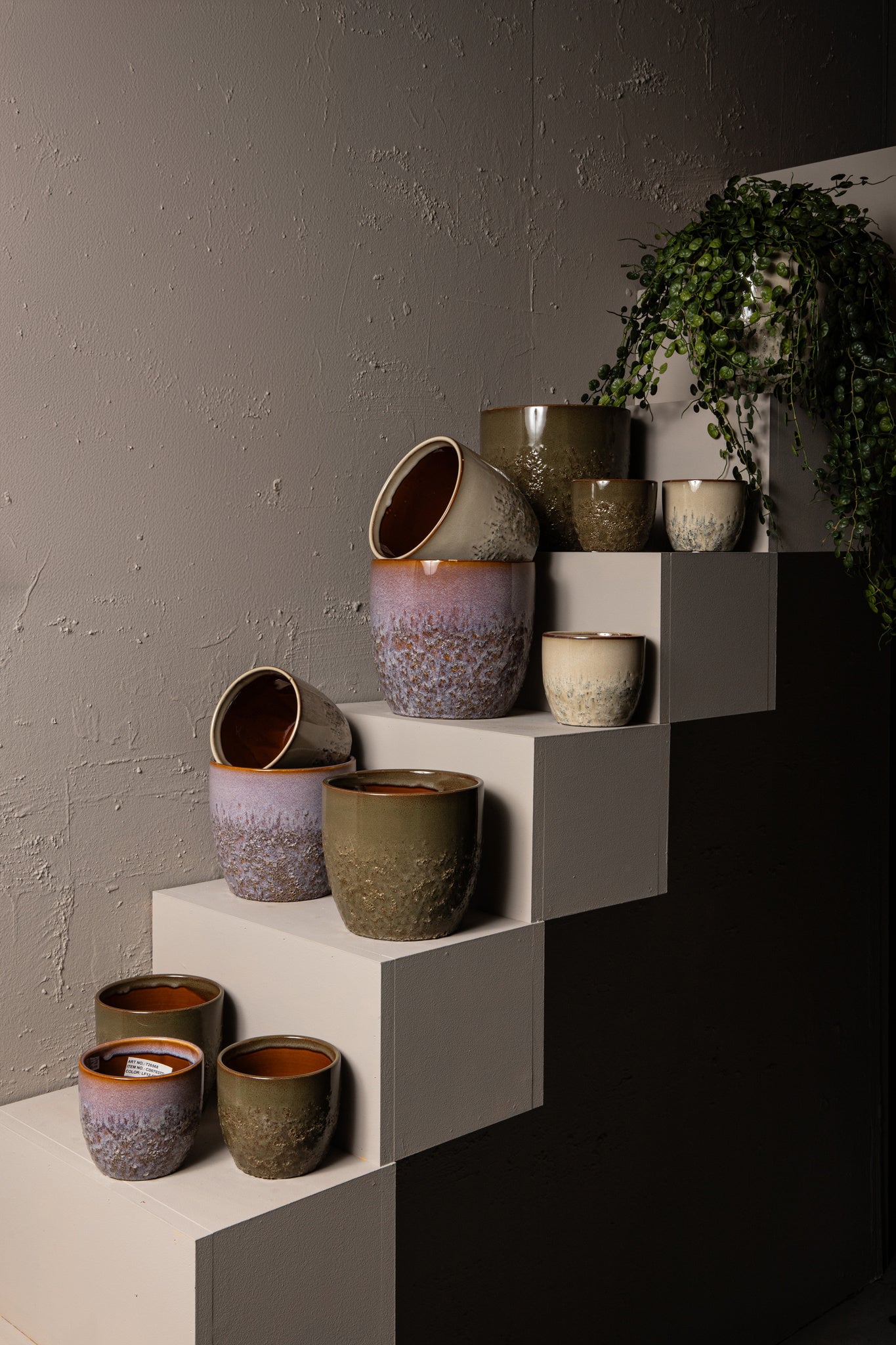 Harper Pink Ceramic Pot Bombey Round XL