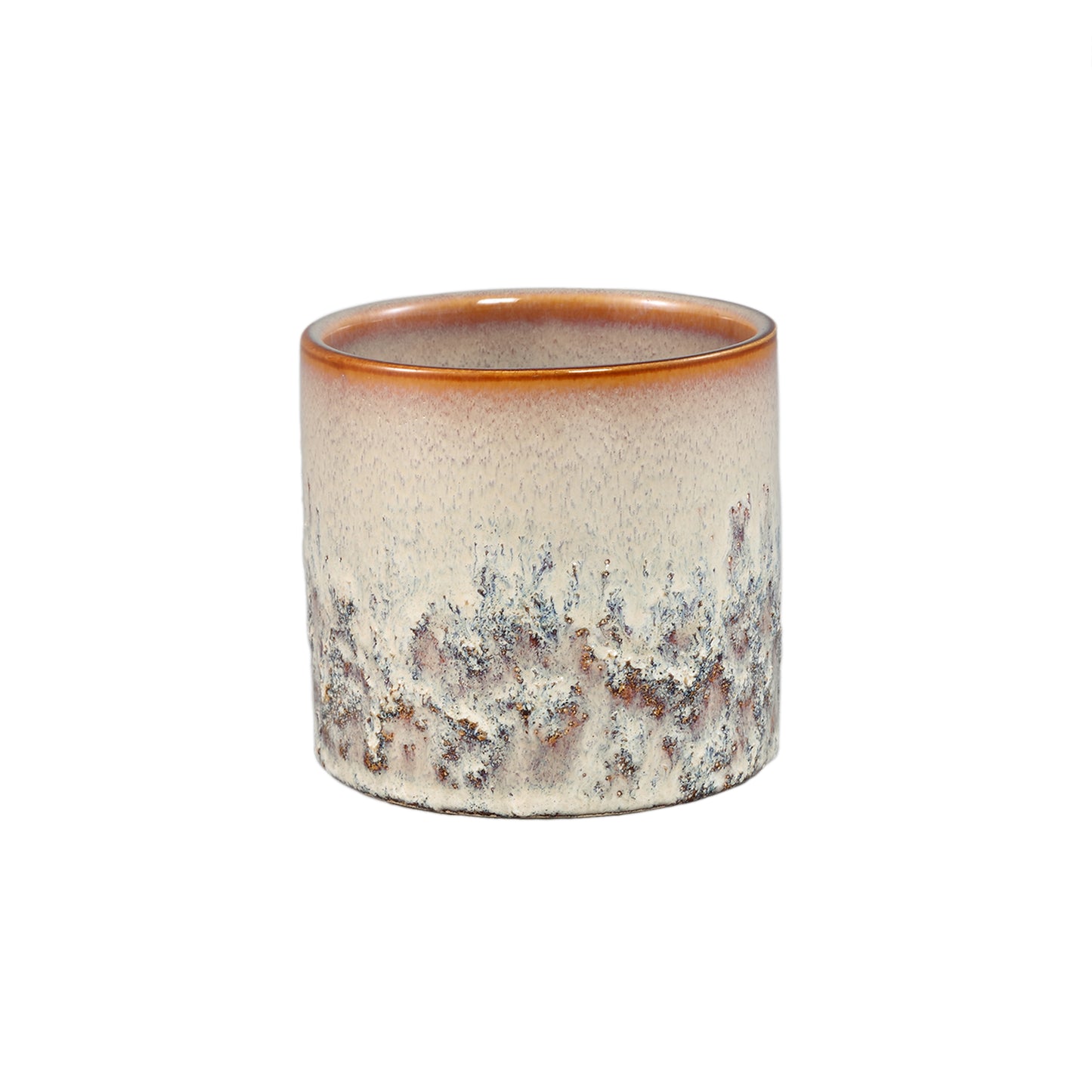 Suzann Crème Keramische Pot Rond Recht Ruw Set van 12 Stuks - 12 Sets 9x10x10 cm