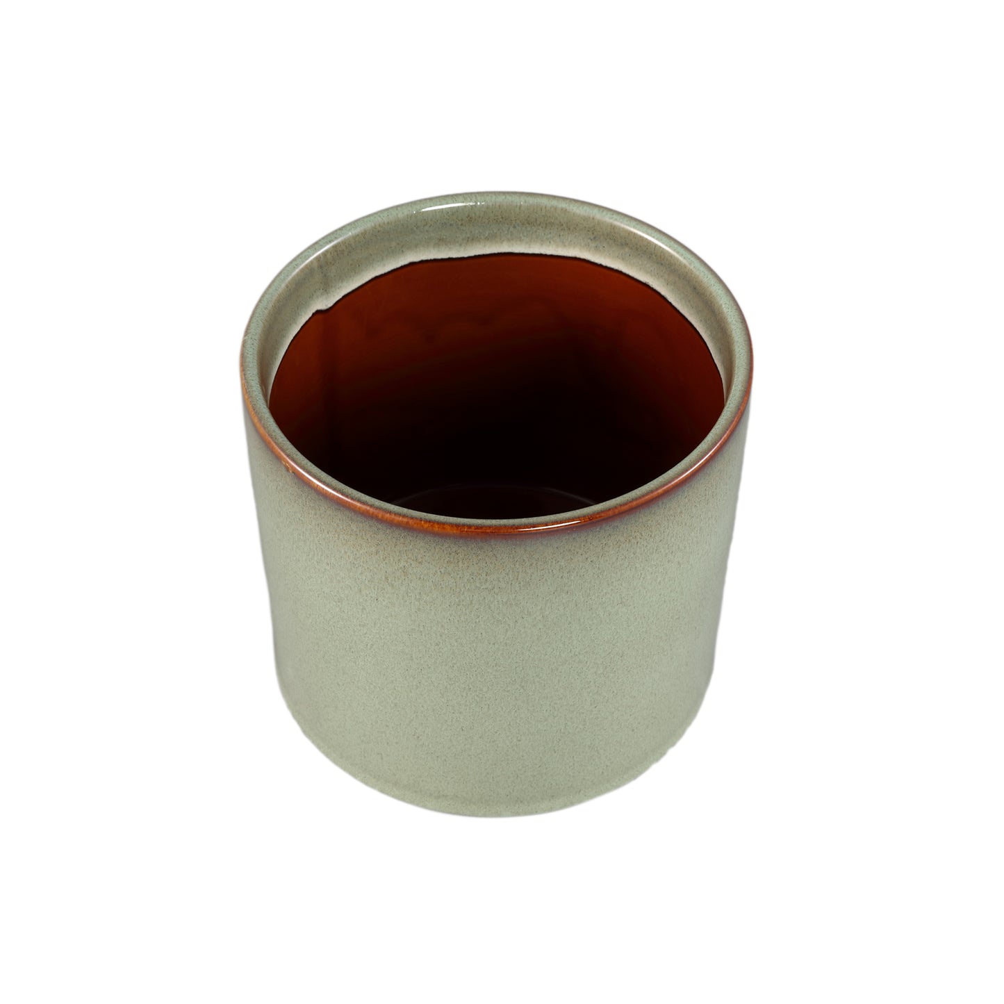 Suzann Groen Keramische Pot Rond Recht Ruw Set van 6 - 6 Sets 15.5x17x17 cm