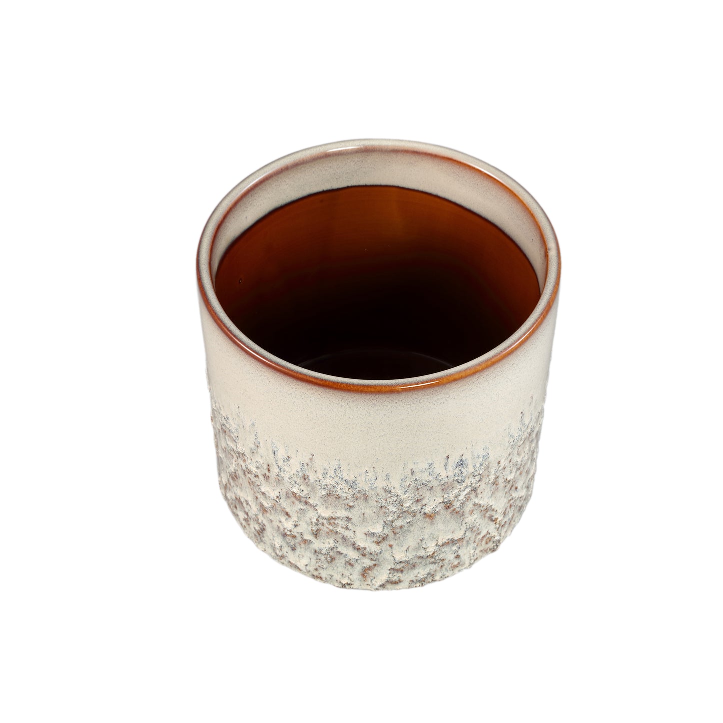 Mary Crème Keramische Pot Rond Recht Glad XL – Set van 6 Stuks - 6 Sets 15.5x17x17 cm