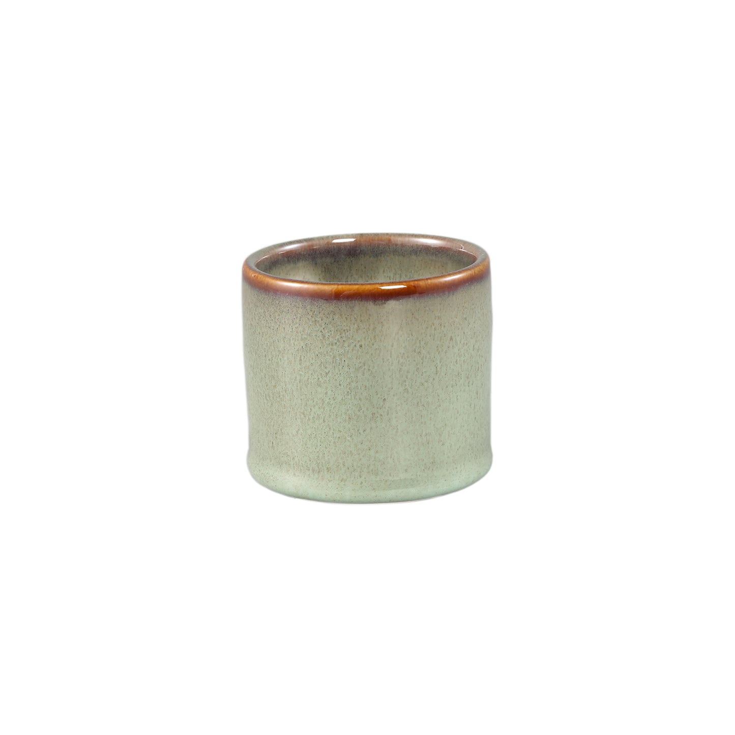 Mary Groen Keramische Pot Rond Recht Glad Set van 12 Stuks - 12 Sets 6.5x7.5x7.5 cm