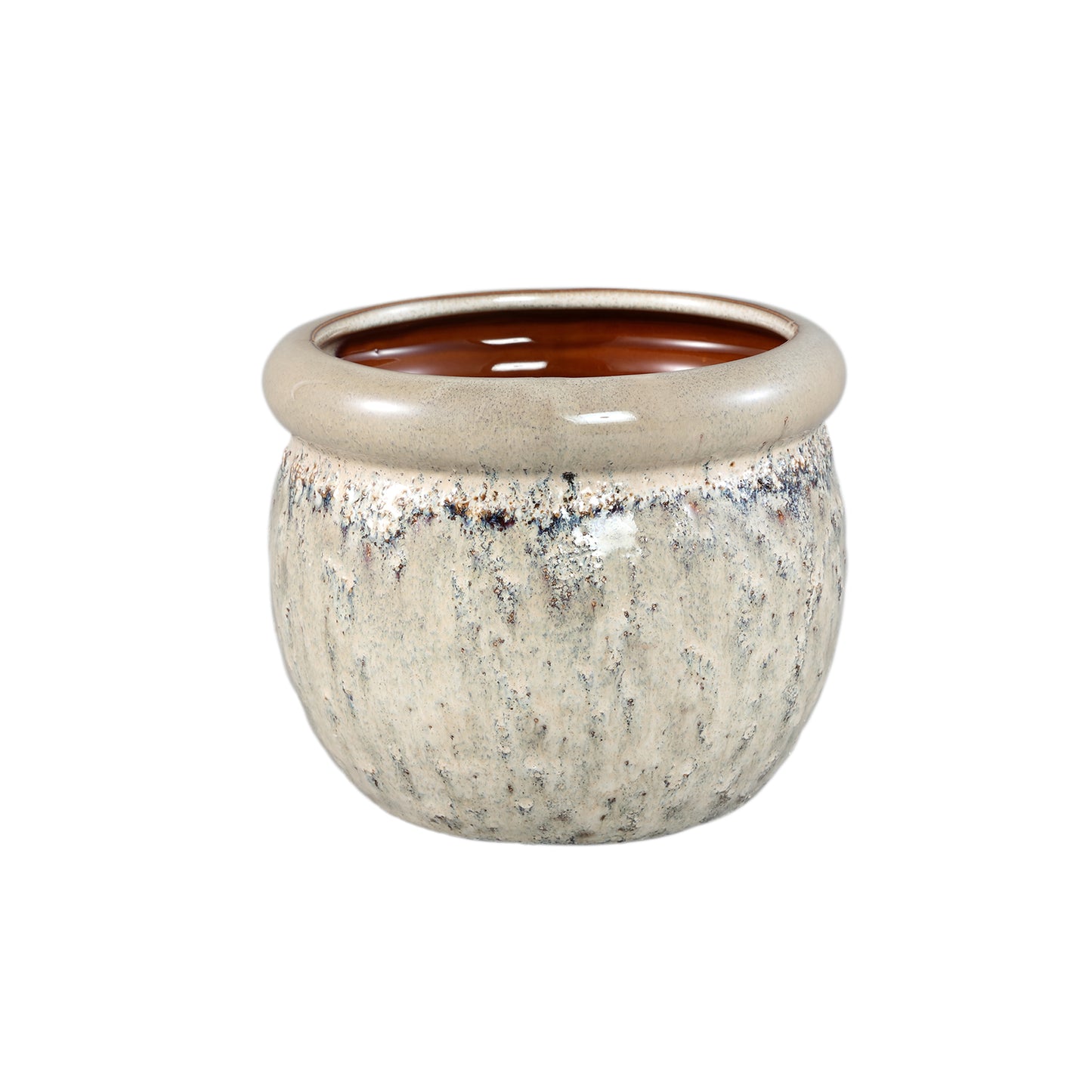 Jena Crème Keramische Pot Rond Met Dikkere Rand M - Set Van 12 Stuks - 12 Sets 12x14x14 cm