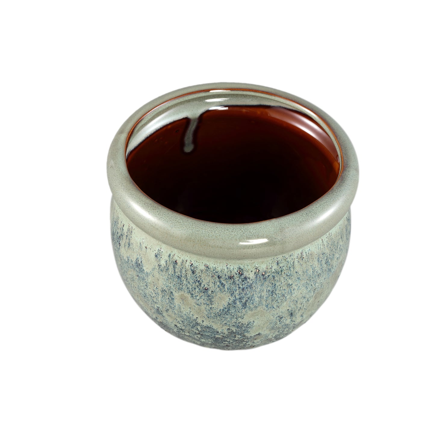 Jena Groene Keramische Pot Rond Dikke Rand Set van 6 Stuks - 6 Sets 16x19.5x19.5 cm