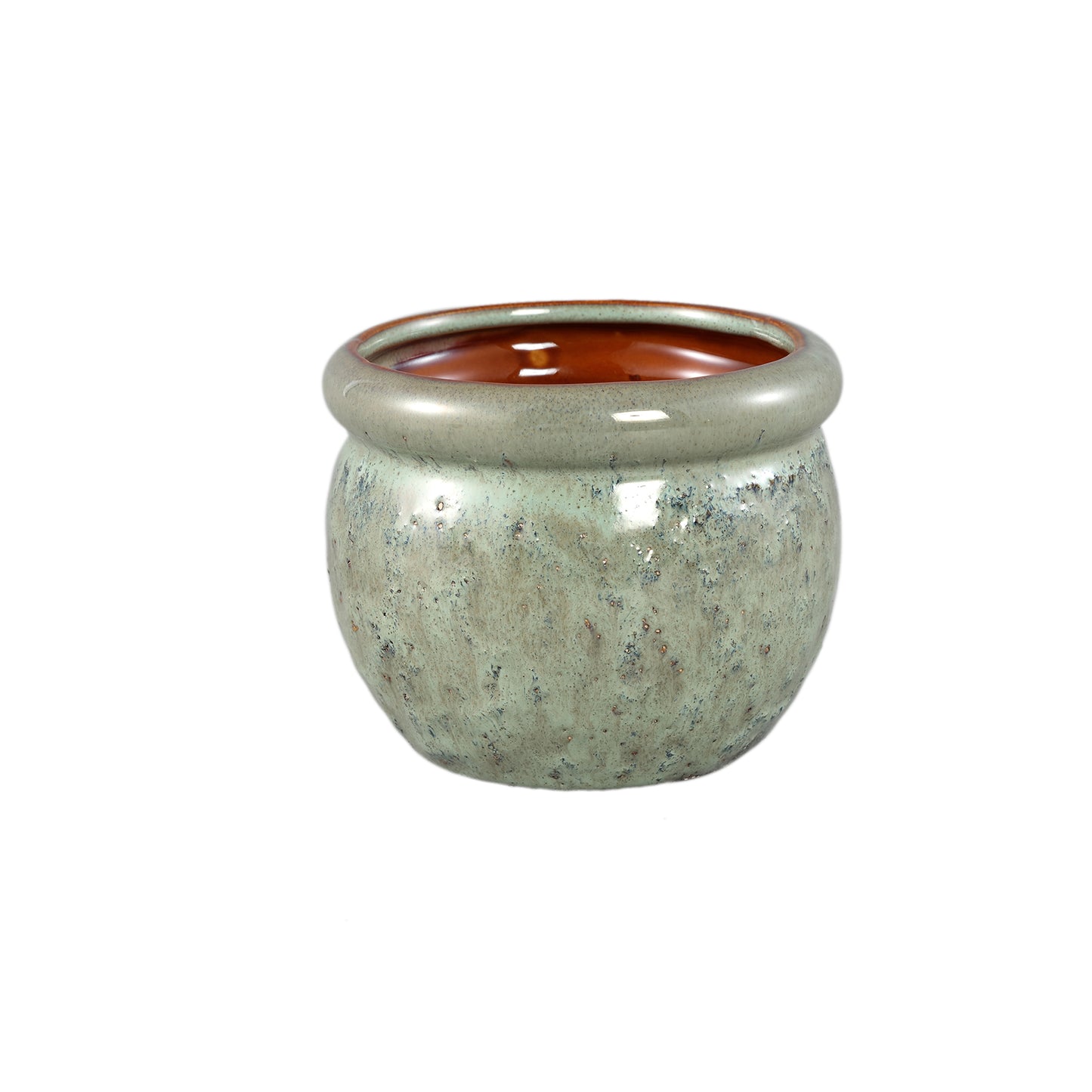 Jena Groene Keramische Pot Rond Met Dikkere Rand S - Set van 12 10x11.5x11.5 cm