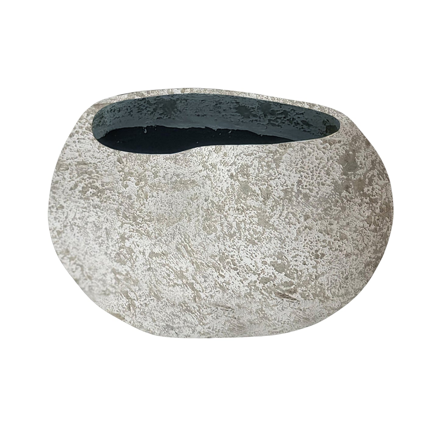 Hiranya White Round Organic Shaped GRC Pot S