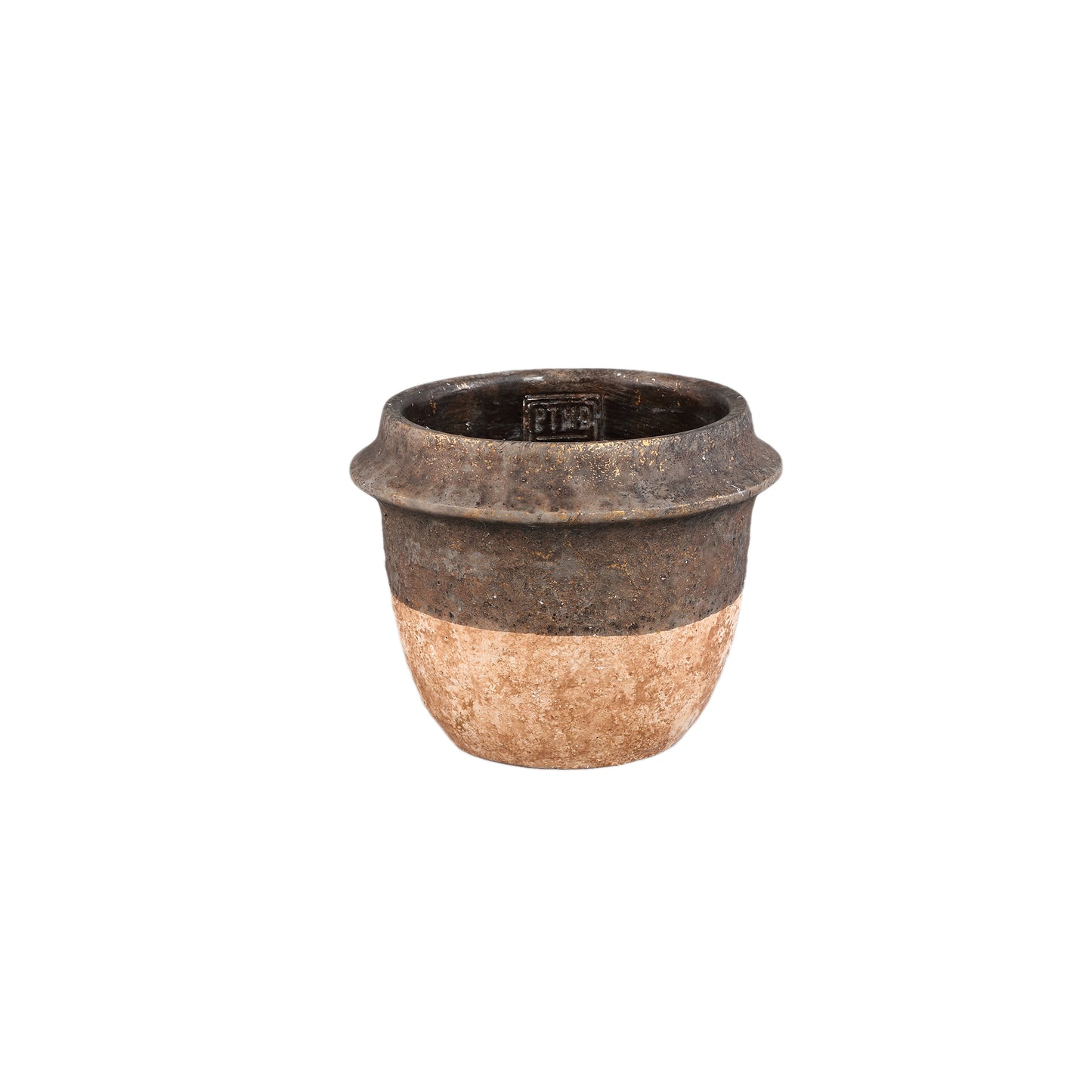Christenee Grijs Half Bruin Cement Ronde Pot XL Set van 8 stuks - 8 Sets 13.5x16.5x16.5 cm