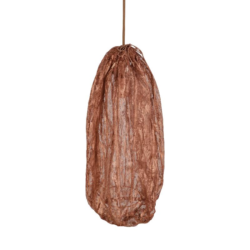 Maitia Koper Ruw Uitziende Stof Hanglamp 48x30x30 cm