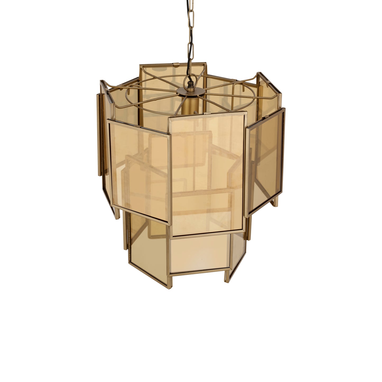 Loucas Messing Lustre Glazen Hanglamp Lagen S 48x42x42 cm