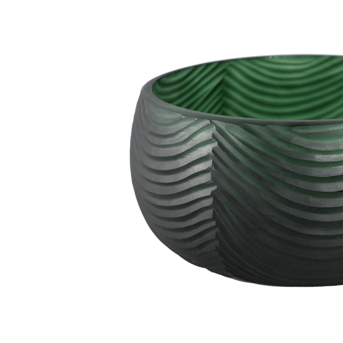 Elichi Groene Glazen Schaal Rond Set van 2 - 2 Sets 10.5x22x22 cm