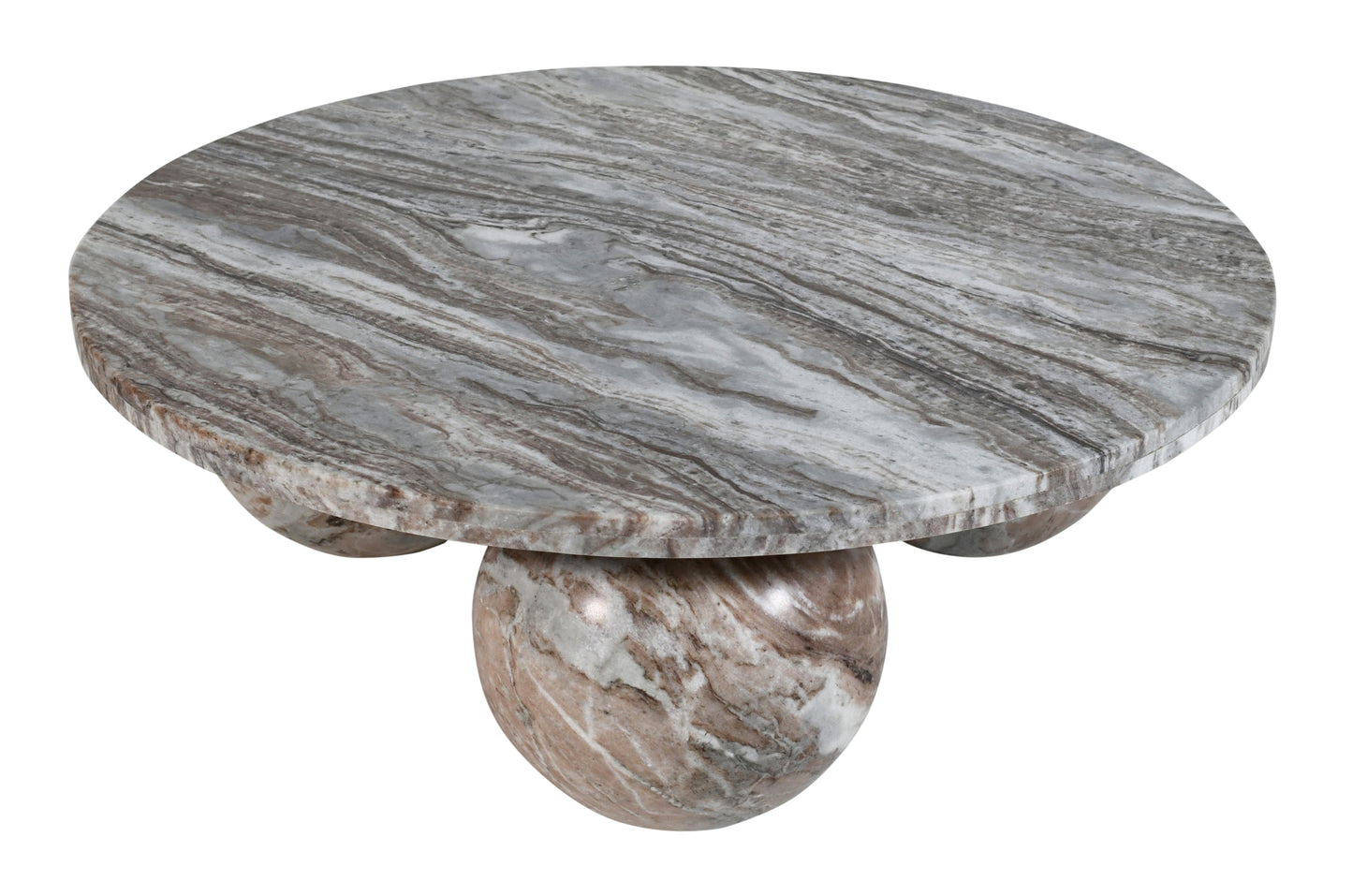 Diro Beige Marble 3 Ball Coffeetable Round
