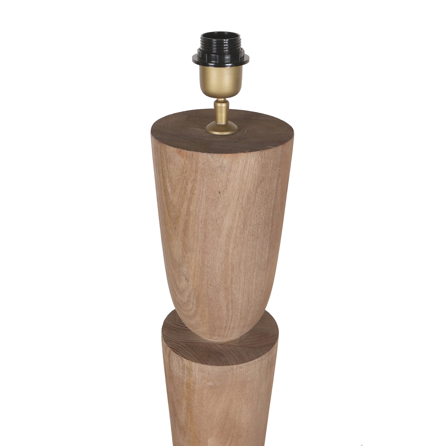 Lorinne Natuurlijke Mangohout Gelaagde Vloerlamp 125x29x29 cm