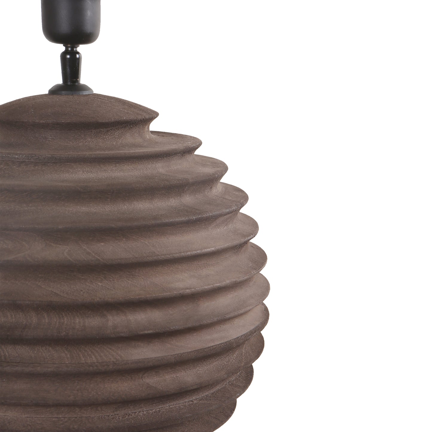 Roven Bruine Mangohout Geribde Tafellamp Base 28x29x29 cm