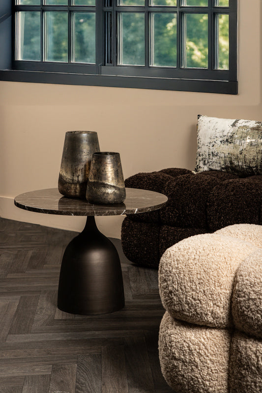 Patras Side Table Brown Marble