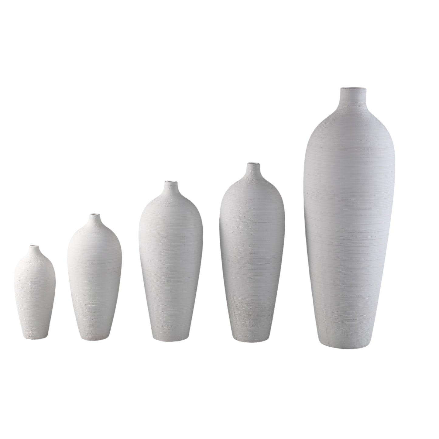 Cavinn Wit Mat Keramische Fles Vaas XS Set van 6 28x13x13 cm
