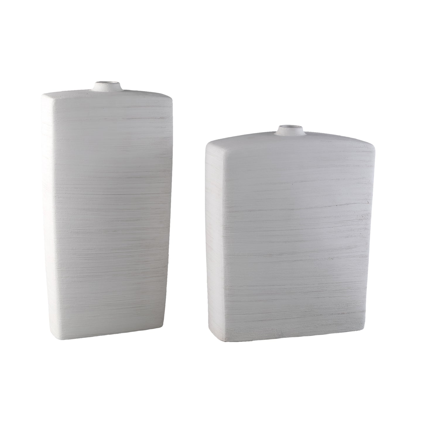 Janettee Witte Rechthoekige Keramische Fles S 50x40x15 cm