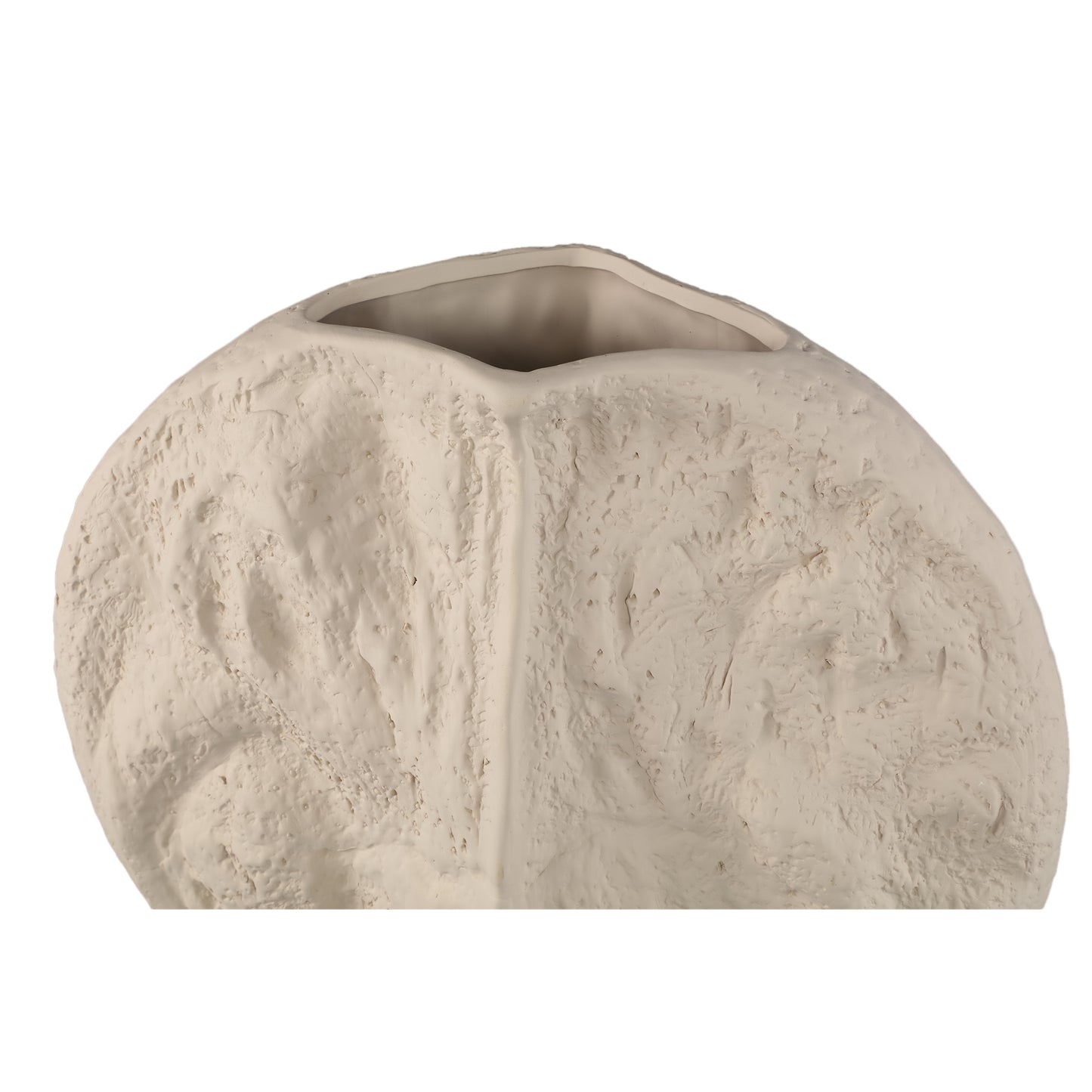 Linos Taupe Matt Keramische Structuur Vaas Rond L 50x43x14 cm