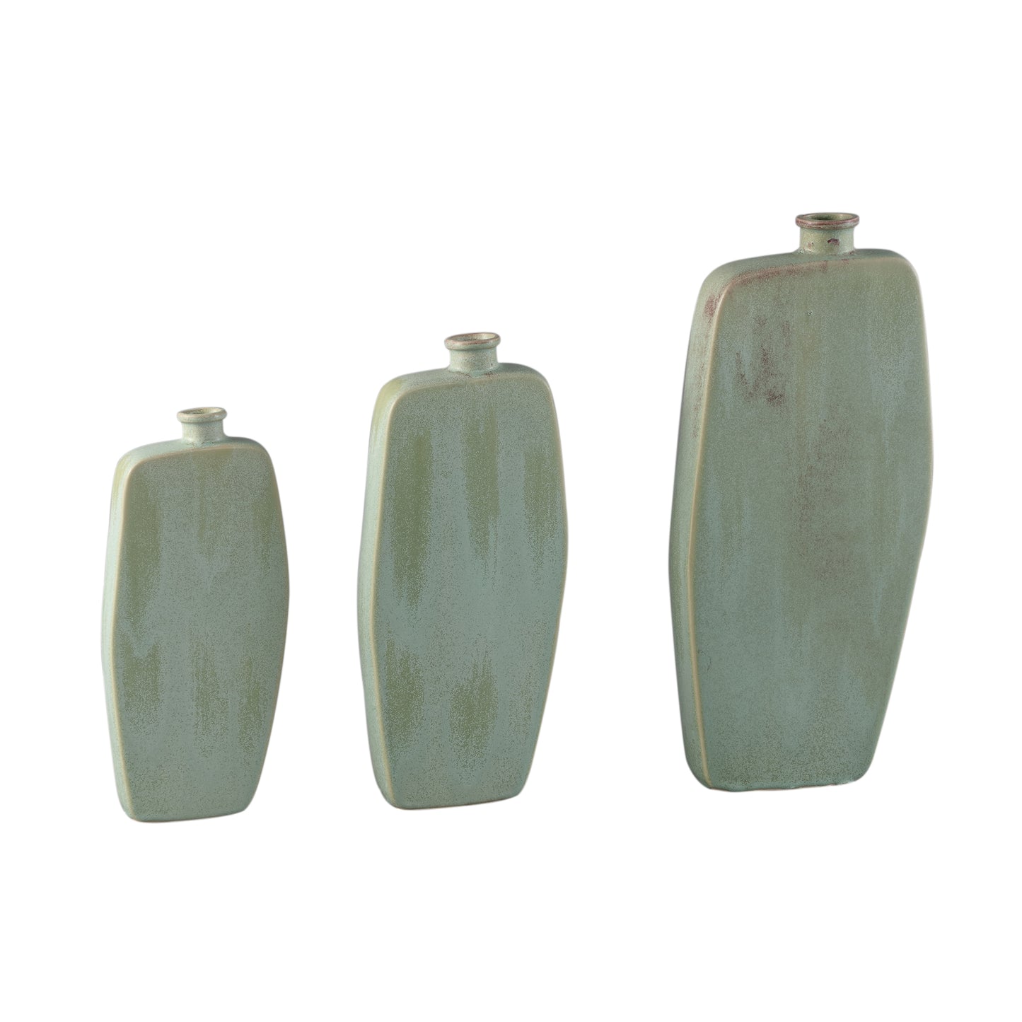 Amalie Groen Ronde Keramische Fles Set van 2 Stuks L 42x19.5x5.5 cm