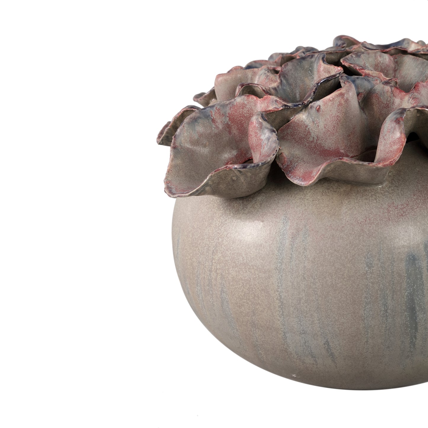 Jullia Lila Keramische Vaas Bloemvormige Gaten Set van 2 - 2 Sets 21x26x26 cm