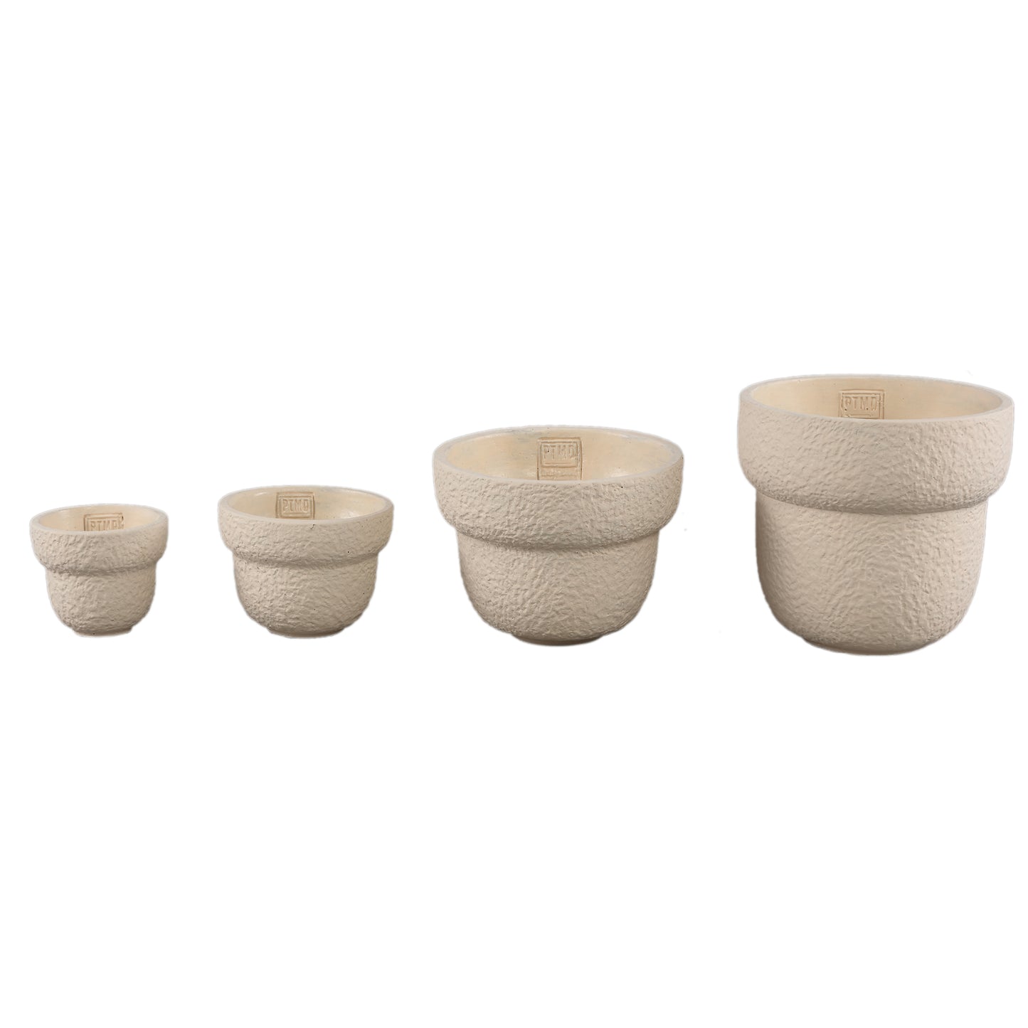 Hillie Crème Ronde Cementpot Ruw Oppervlak S - Set van 12 9x12x12 cm