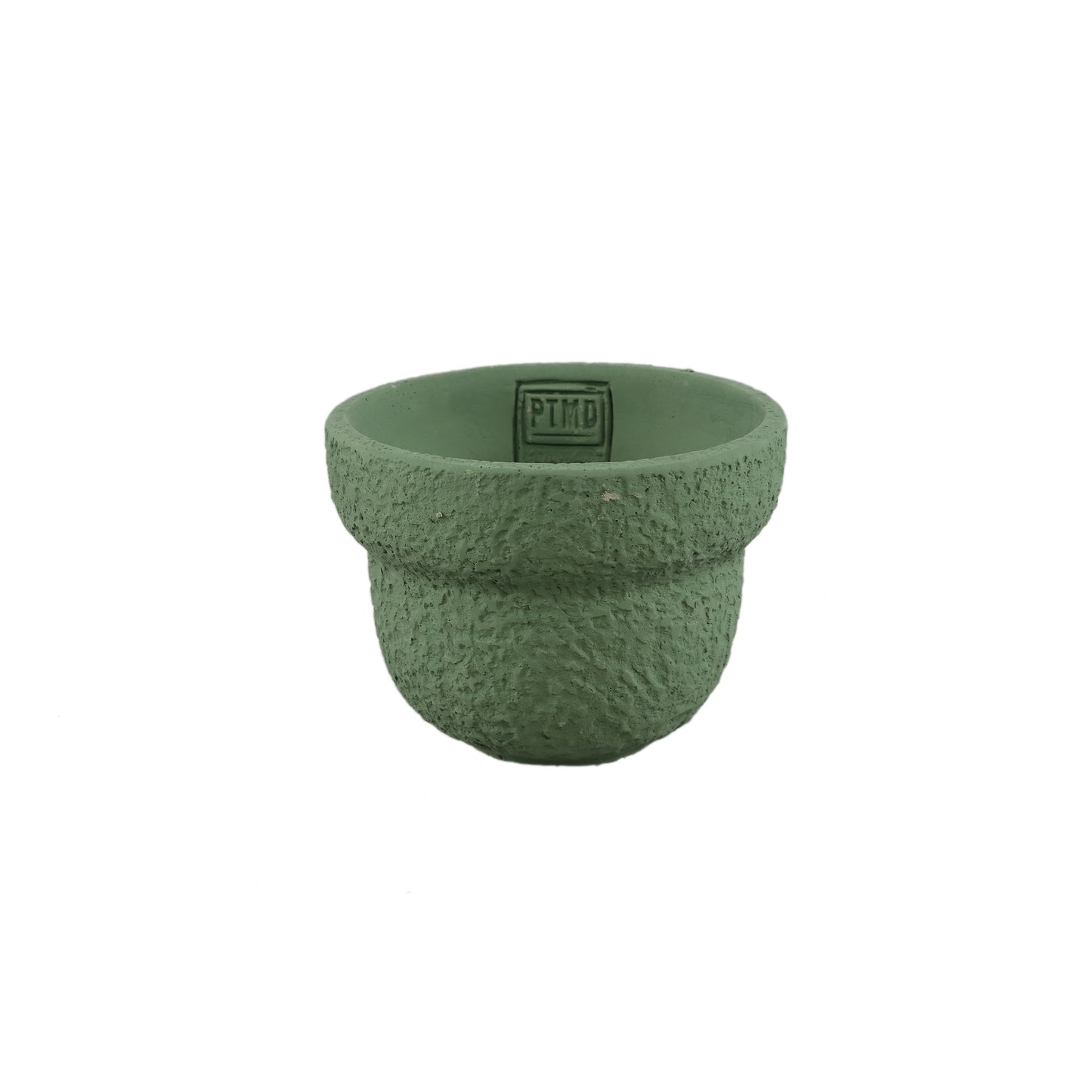 Hillie Groene Ronde Cementen Pot Ruwe Afwerking S - Set van 12 9x12x12 cm