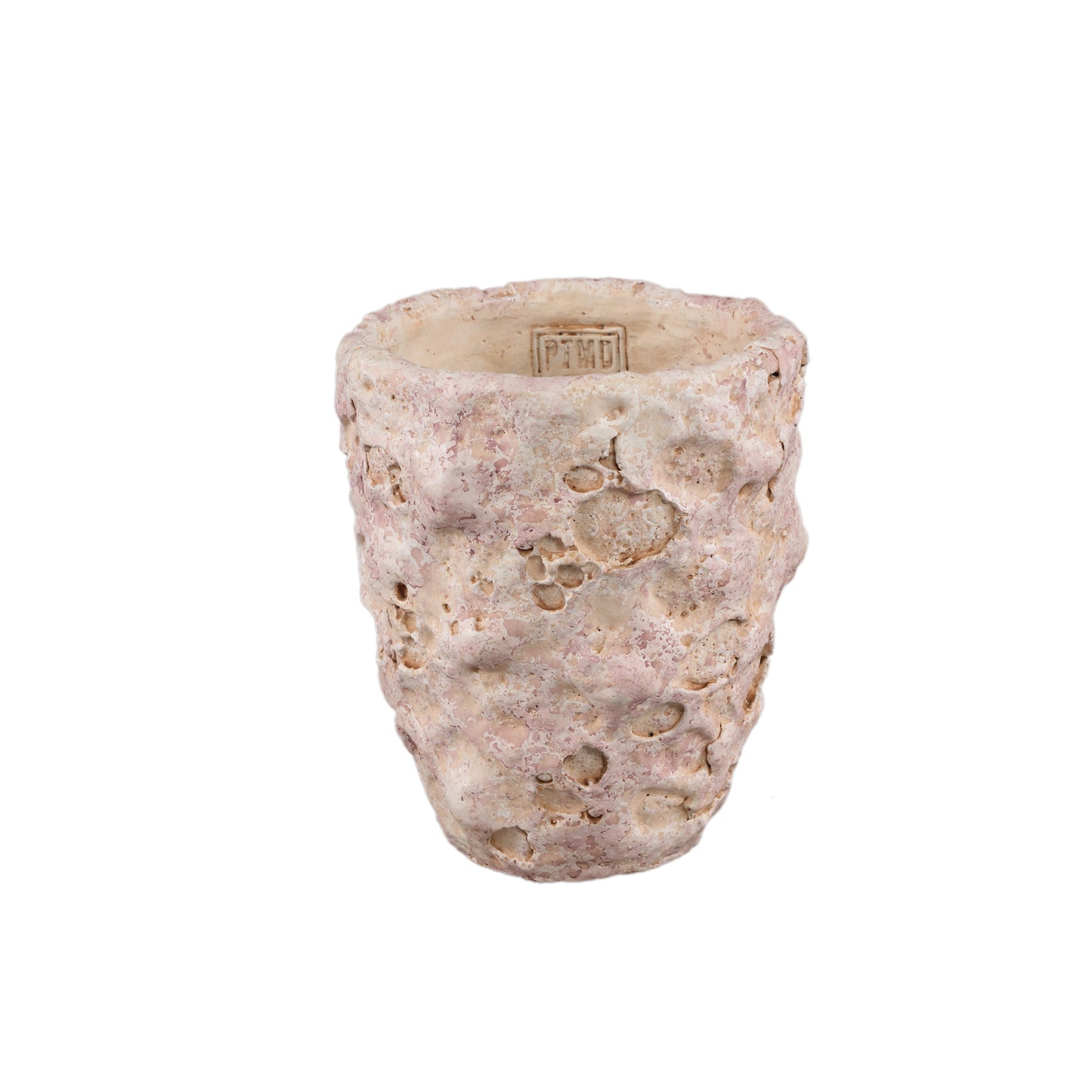 Romas Lichtroze Ronde Cementpot Ruwe Afwerking Set van 8 Stuks - 8 Sets 17x15x15 cm