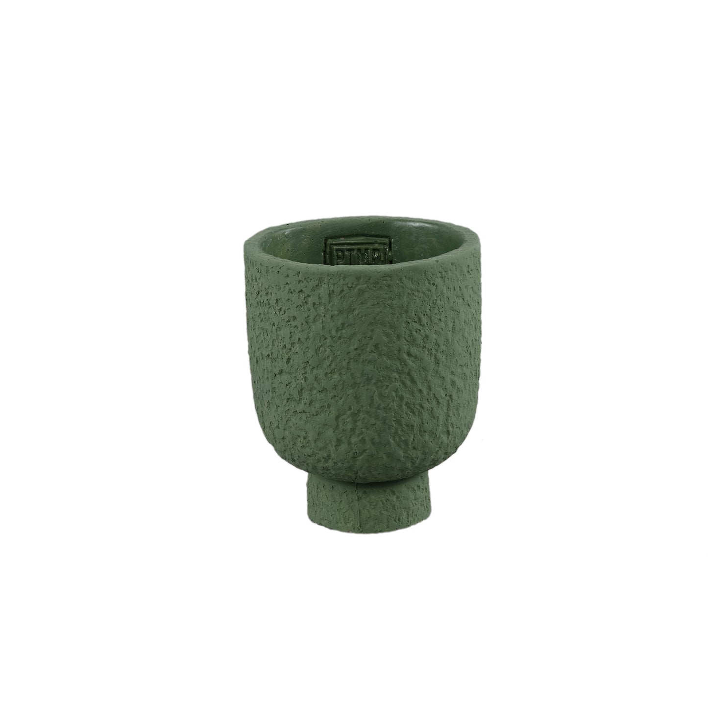 Monder Groen Ronde Cementen Pot Ruwe Afwerking XS Set van 12 - 12 Sets 11x9x9 cm