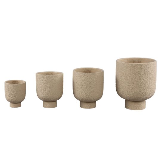 Monder Zand Ronde Cementpot Ruwe Afwerking XS - Set van 12 11x9x9 cm