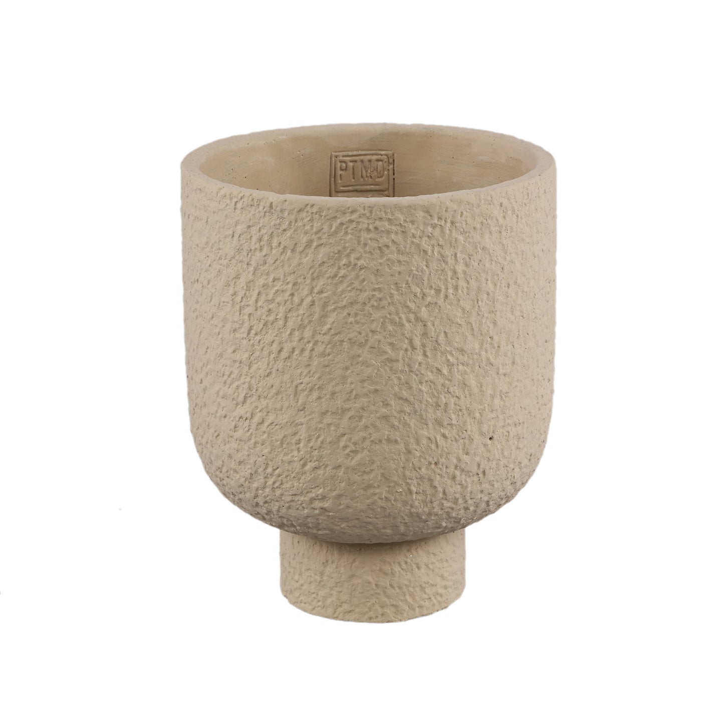 Monder Zand Ronde Cementpot Ruwe Afwerking L Set van 8 - 8 Sets 21x17x17 cm