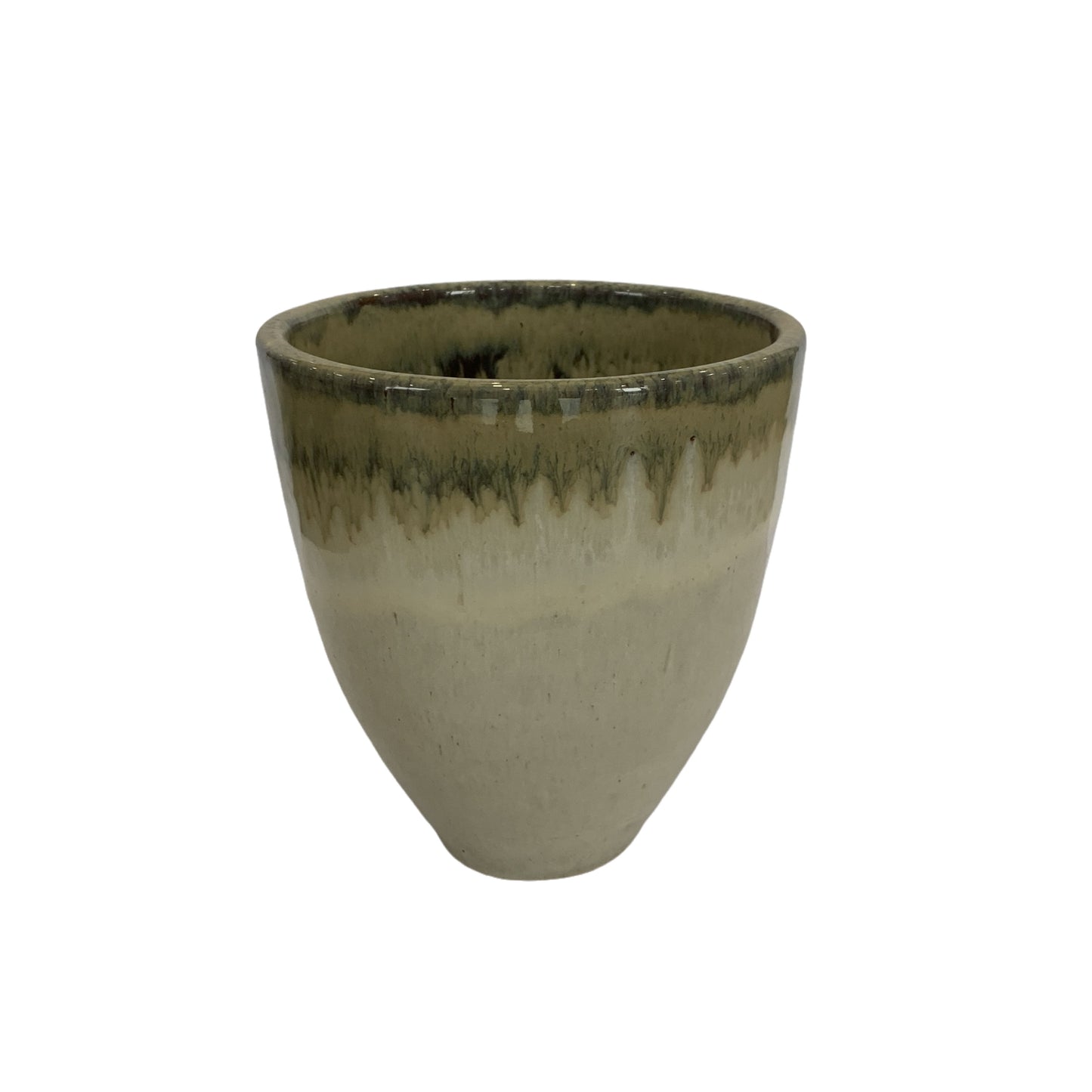 Morries Cream Glazed Round Keramische Pot Rough M – Set van 6 Stuks - 6 Sets 13.5x12x12 cm