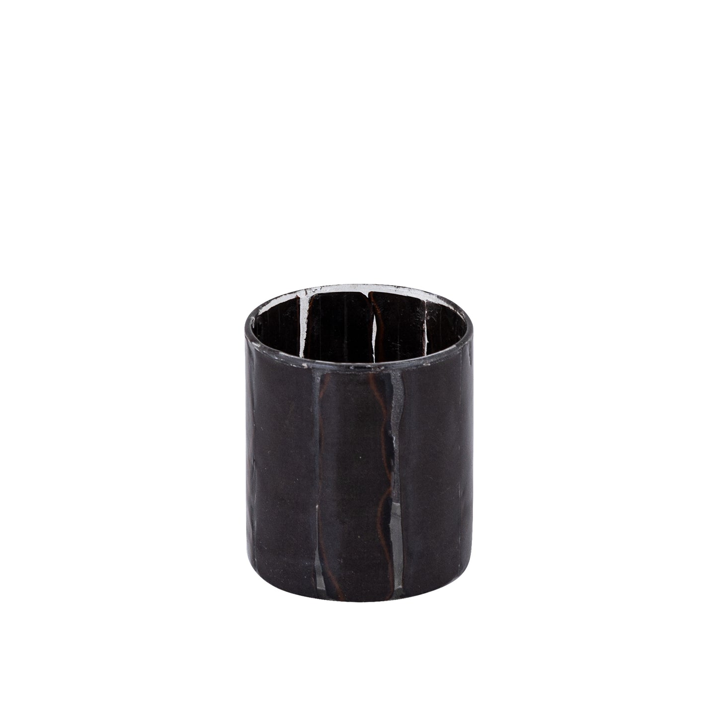 Danya Bruinglas Rond Theelicht Papier Mozaïek Set van 12 - 12 Sets 8x7x7 cm