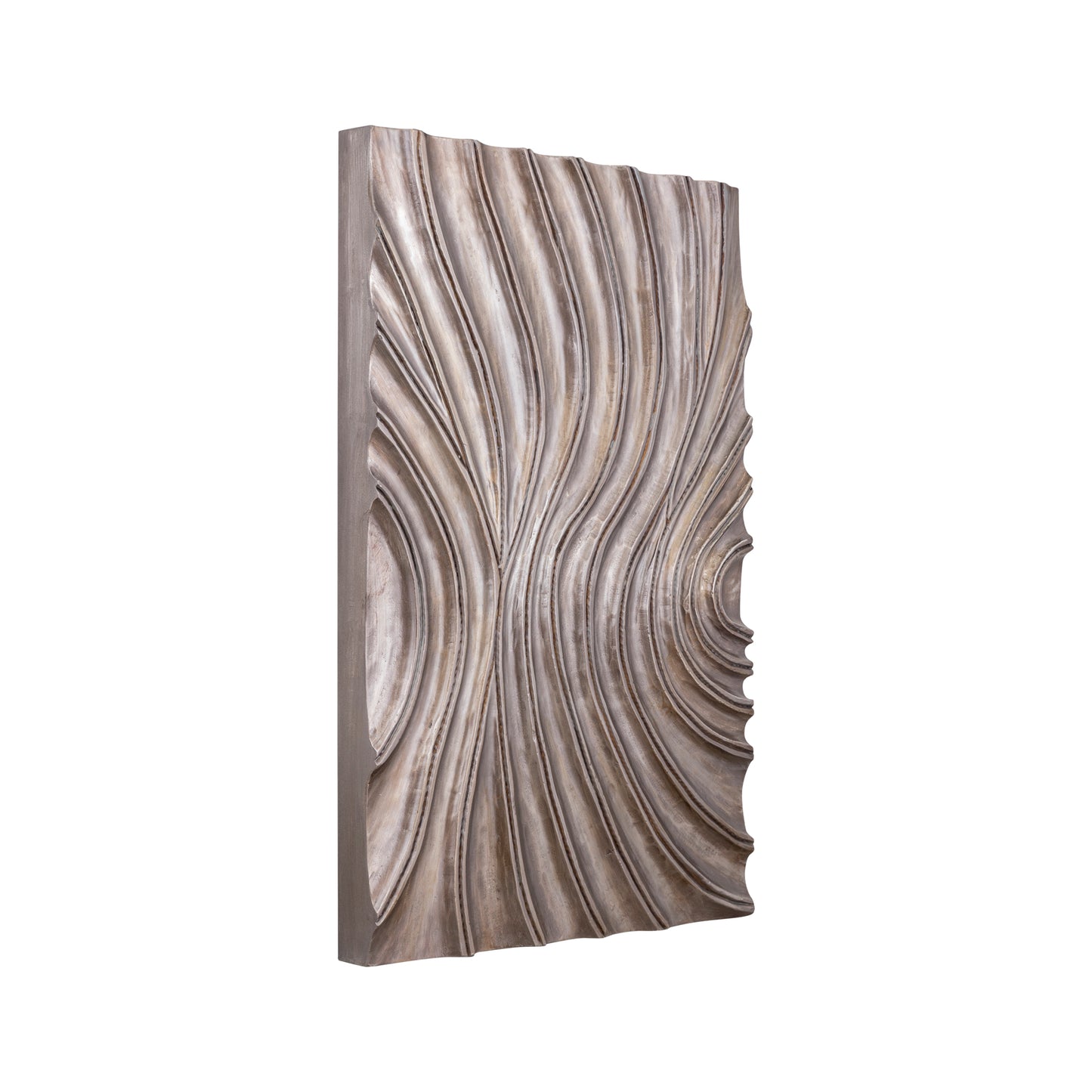 Reddie Bruine Glanzende MDF Golvend Wandpaneel Rechthoek S 90x60x7 cm