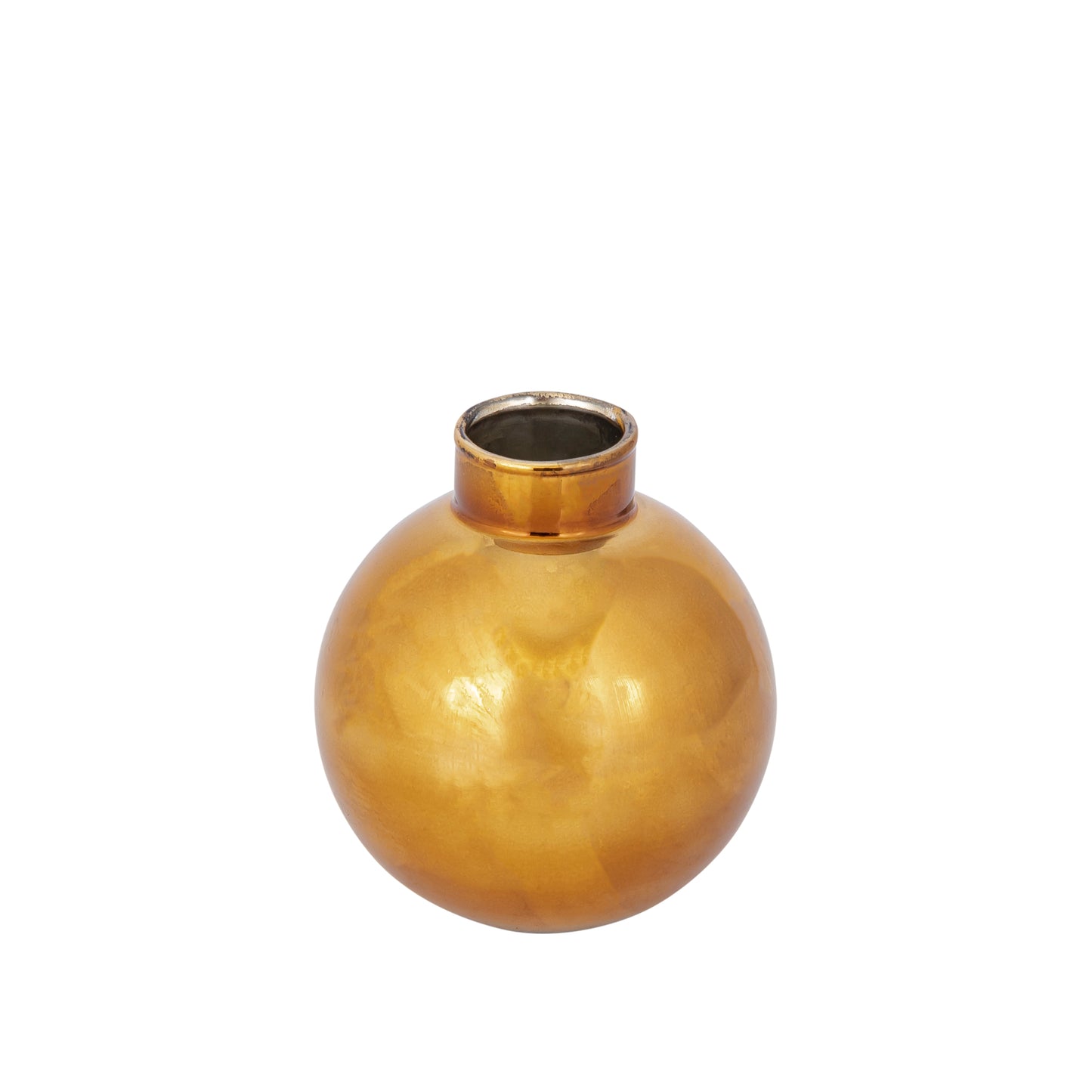 Elian Bronzen Glazen Vaas Rond Glanzend L - Set van 12 - 12 Sets 10x10x10 cm