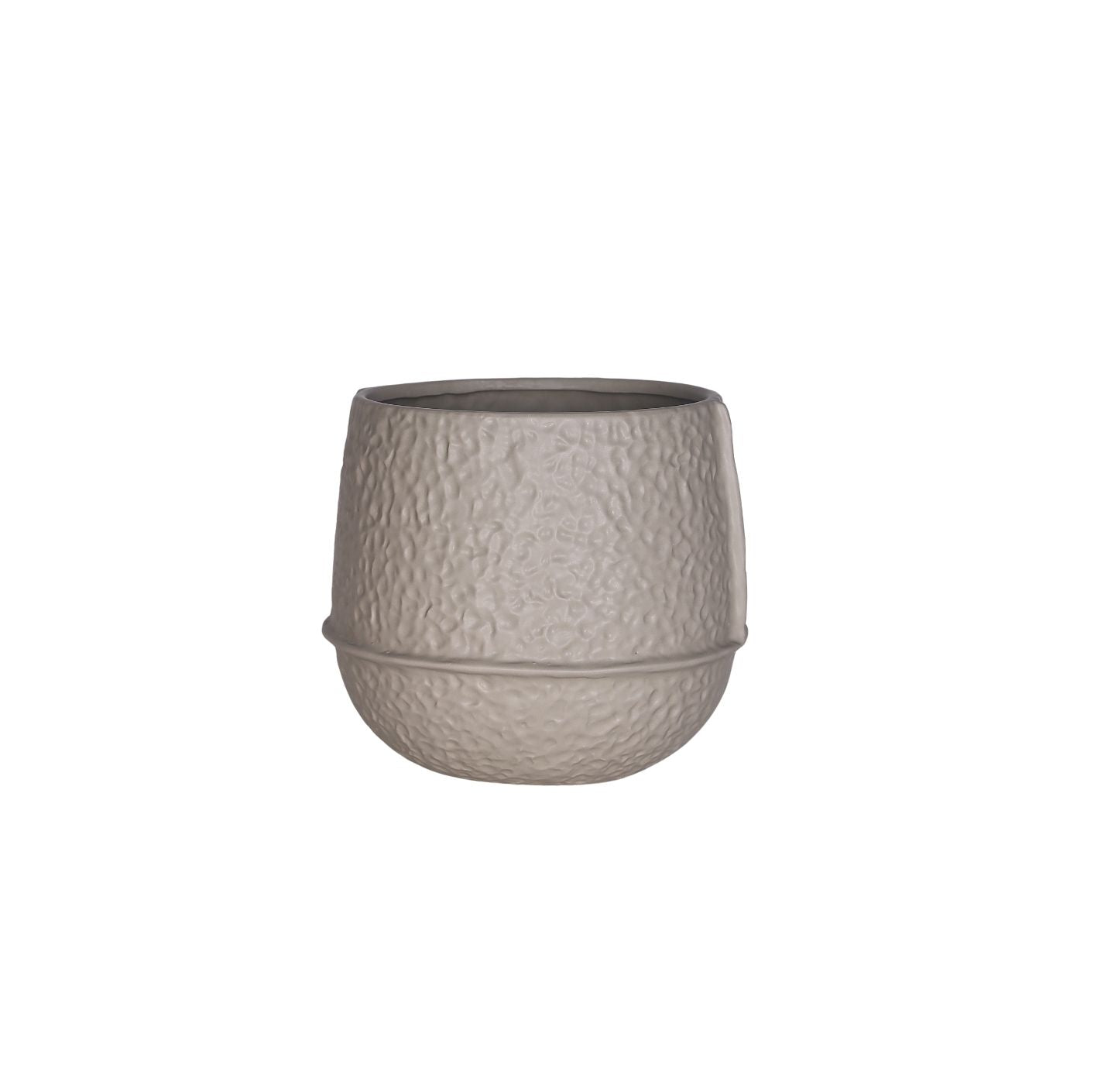 Mosa Grijs Glazuurde Keramische Ronde Pot Lage Lijnen XS - Set van 12 12x12x12 cm