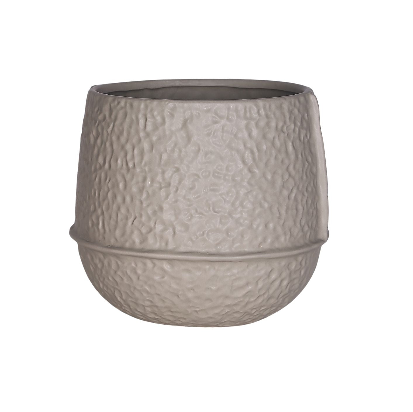 Mosa Grijs Geglazuurde Keramische Ronde Pot Lage Lijnen Set van 4 Stuks - 4 Sets 18.5x18.5x18.5 cm