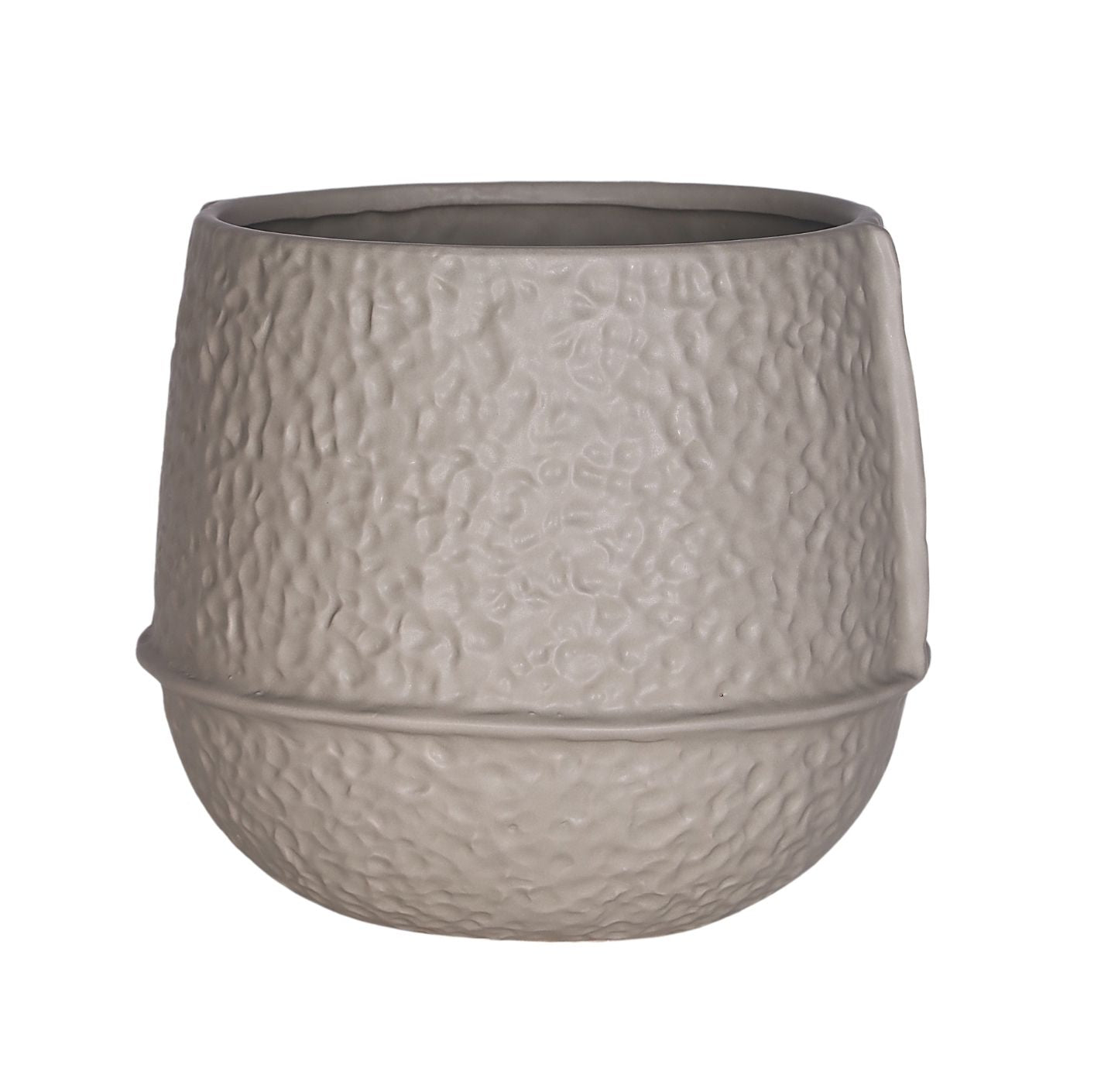 Mosa Grijs Geglazuurde Keramische Ronde Pot Lage Lijnen XL – Set van 2 - 2 Sets 21x23x23 cm